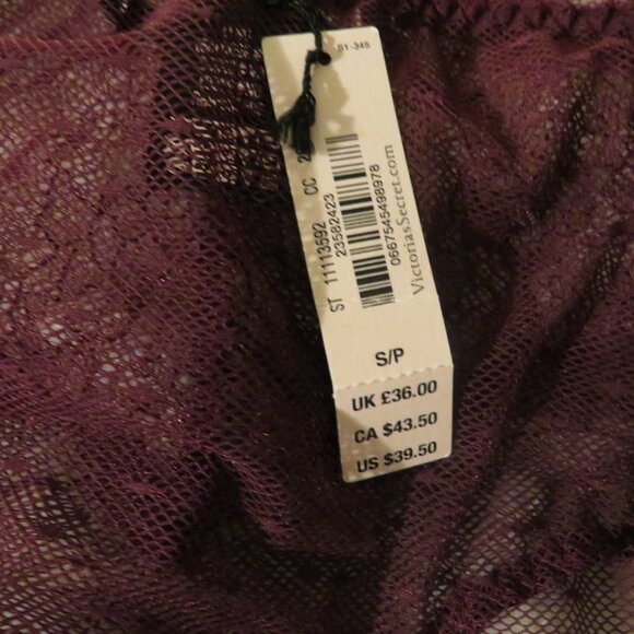 Victoria's Secret Burgundy Lace Bodysuit Teddy Small NWT - Picture 8 of 9